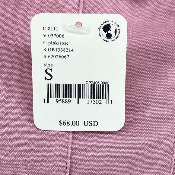 FREE PEOPLE Top S Better Days Tube Corset Smocked Frayed Cropped Cotton Pink NEW - Picture 12 of 16